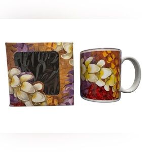 Vintage Island Heritage Hawaiian Lei Mug Purple Inside with box(NWT)